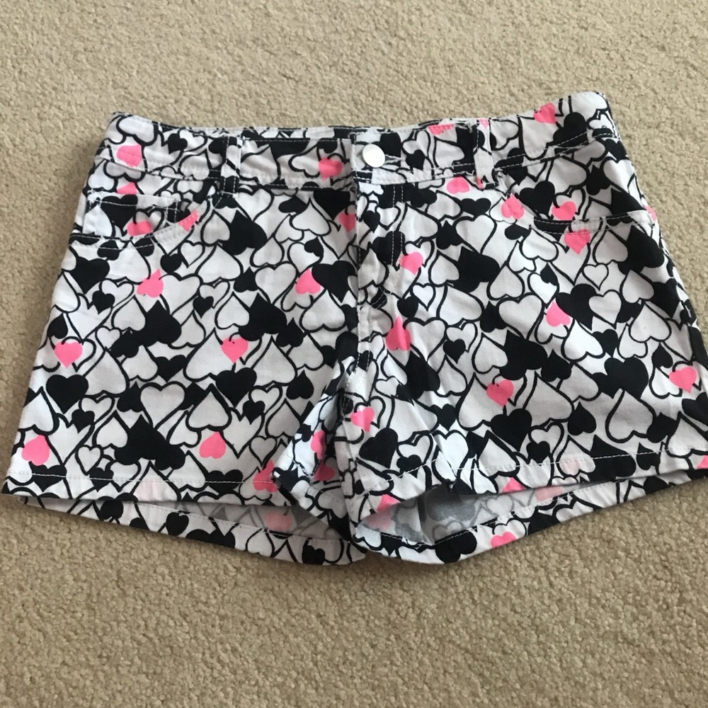 NWOT Total Girl Heart Print Girls Shorts Size 14